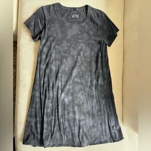 ATM Black Tie-Dye T-Shirt Dress